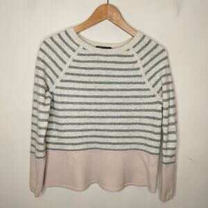 Vince Cashmere Sweater Gray Stripe + Pink